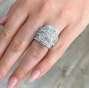 "Luxury" Piece Womens Cubic Zirconia Fashion Sparkle Pair of Rings Size 10 New!